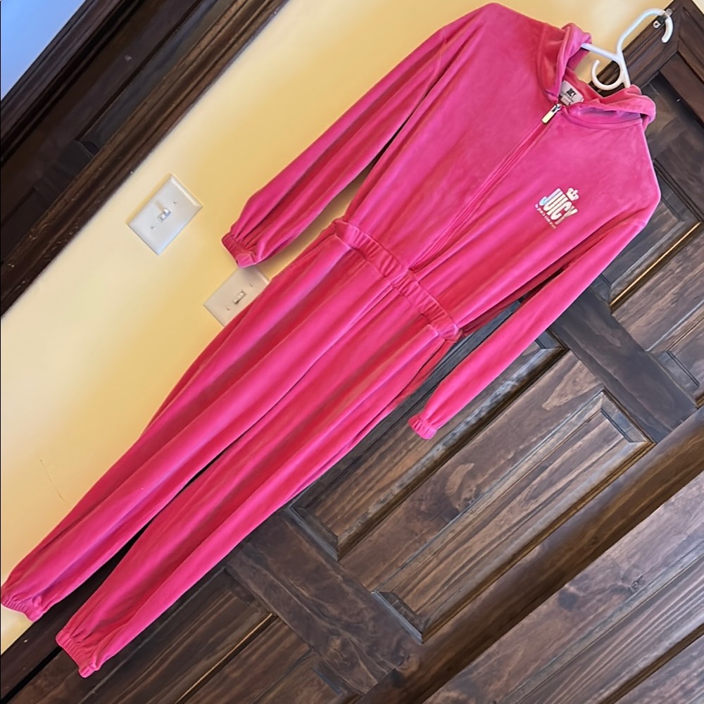 Juicy Couture Pink Velour Jumpsuit